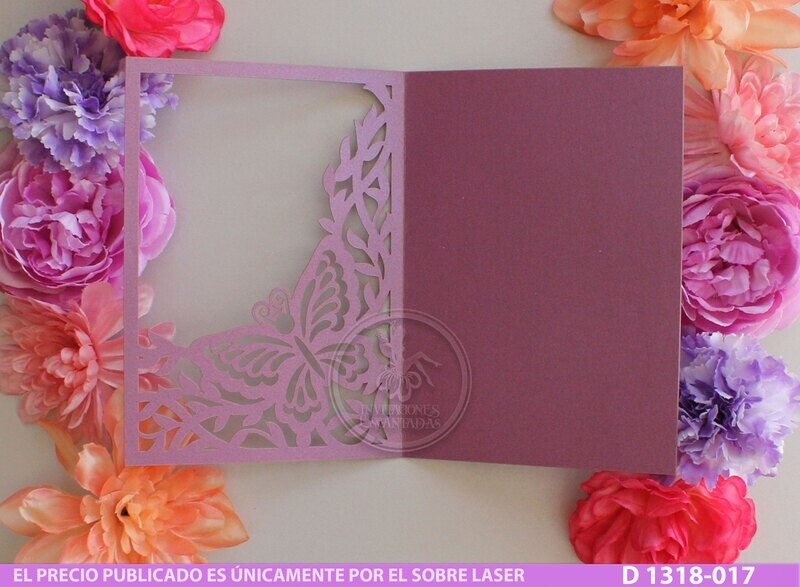 DIY Sobre Corte Laser D 1318-017 Mariposas