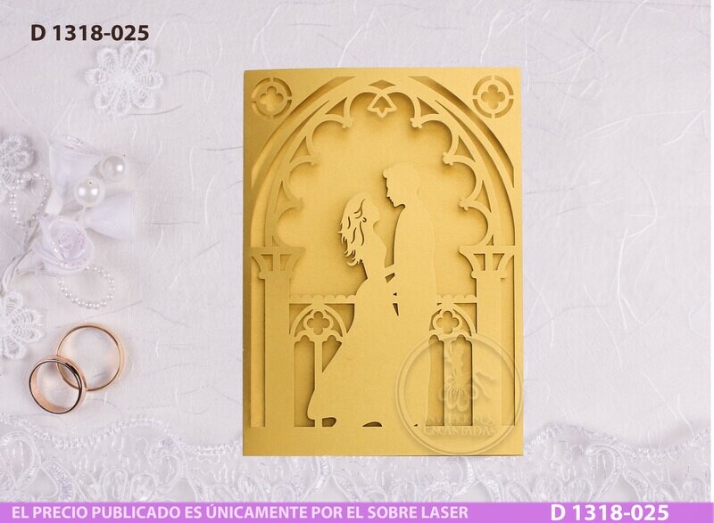 DIY Sobre Corte Laser D 1318-025 Novios Boda