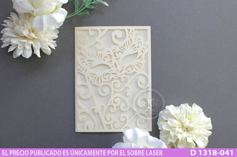 DIY Sobre Corte Laser D 1318-041 Mascara Antifaz