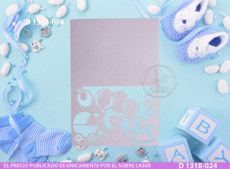 DIY Sobre Corte Laser D 1318-024 Bautizo BabyShower
