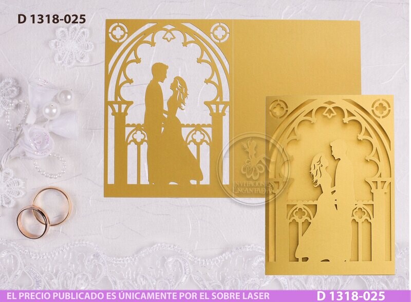 DIY Sobre Corte Laser D 1318-025 Novios Boda