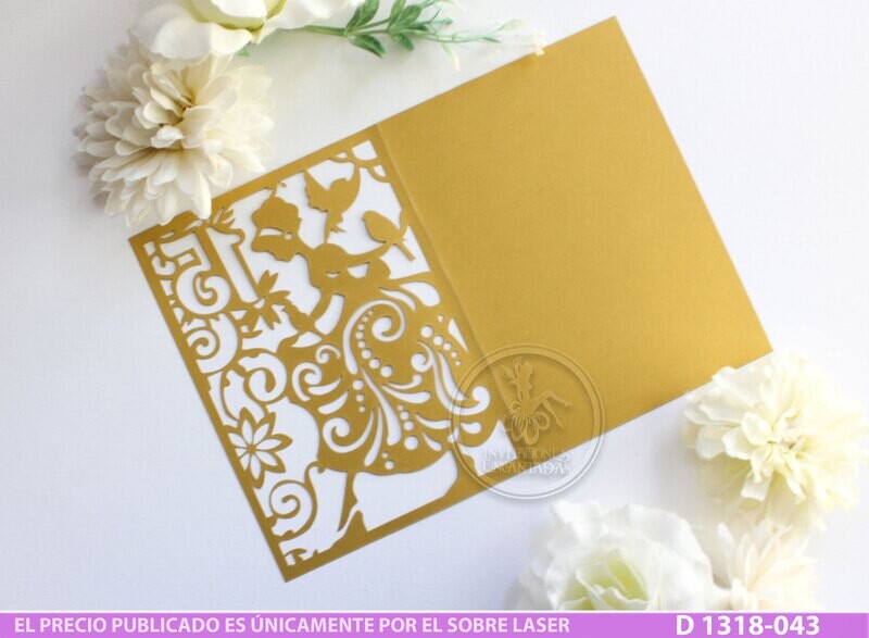 DIY Sobre Corte Laser  D 1318-043 Cenicienta