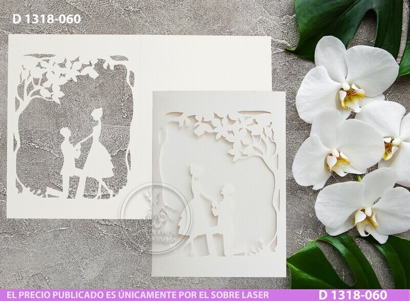 DIY Sobre Corte Laser D 1318-060  Boda Novios