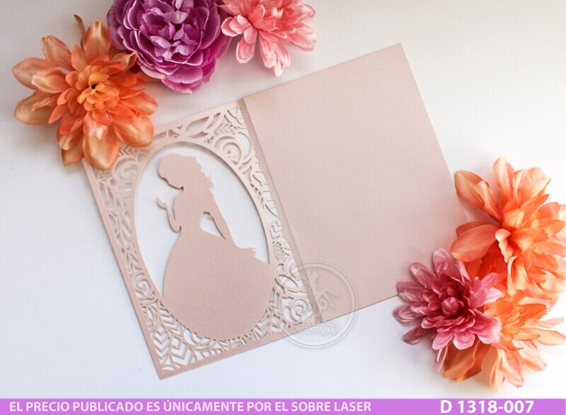 DIY Sobre Corte Laser D 1318-007 Bella y Bestia