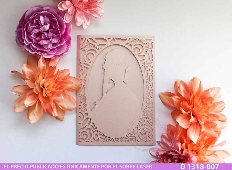 DIY Sobre Corte Laser D 1318-007 Bella y Bestia