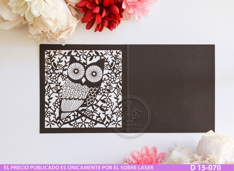 DIY Sobre Corte Laser D 15-070 Buho