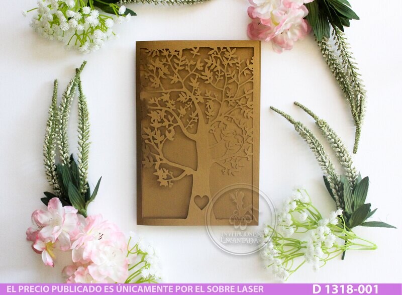 DIY Sobre Corte Laser D 1318-001 Árbol