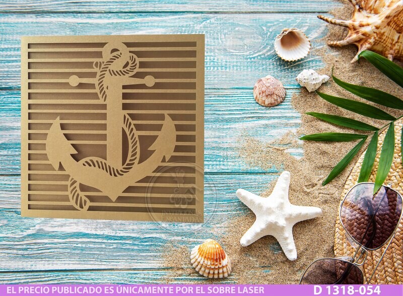 DIY Sobre Corte Laser D 1318-054 Playa Mar