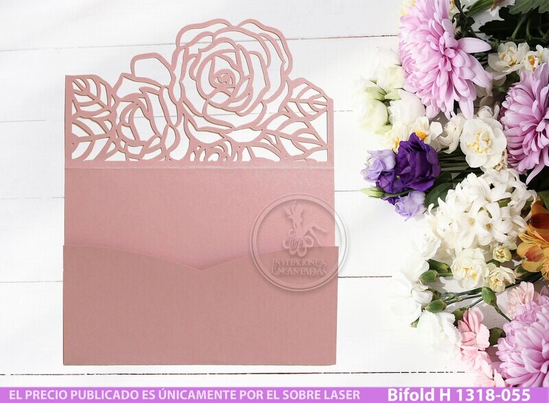 DIY Sobre Corte Laser Bifold H 1318-055 Floral