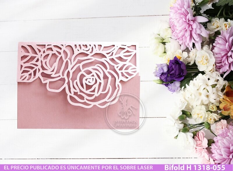 DIY Sobre Corte Laser Bifold H 1318-055 Floral DIY Sobre Corte Laser Bifold H 1318-055 Floral