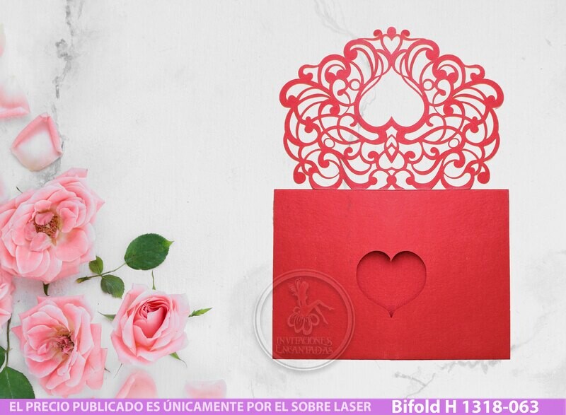 DIY Sobre Corte Laser Bifold H 1318-063 Corazón