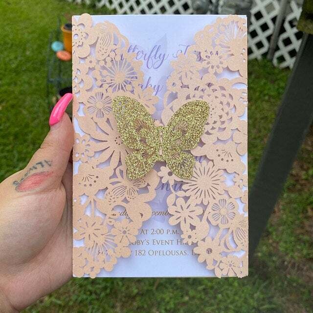 DIY Sobre Corte Laser DIY GF-255 + Mariposa Glitter