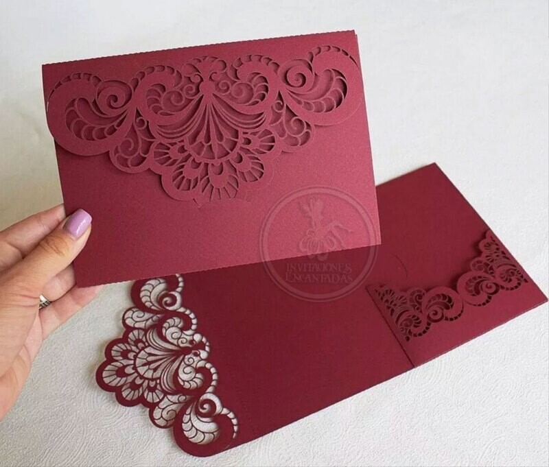 DIY Sobre Corte Laser Trifold  V 1318-078