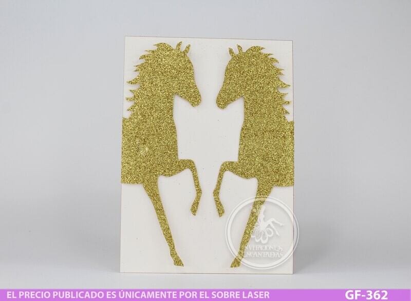 DIY Sobre Corte Laser GF-362 Caballos