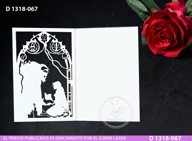 DIY Sobre Corte Laser D 1318-067 Bella y Bestia