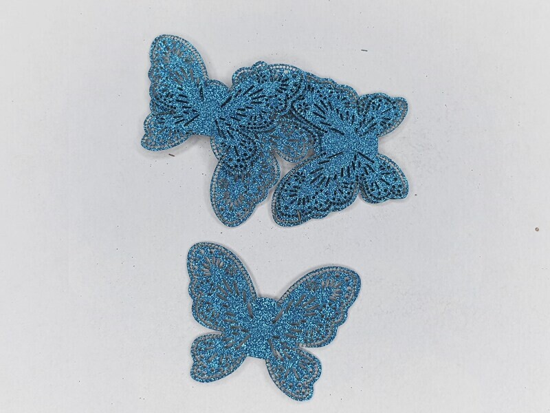 50 Mariposa 01 Decoración Invitaciones Glitter 8cm y 10cm, Papeles Mariposa Glitter: Diamantina Glitter Azul Pastel 250g