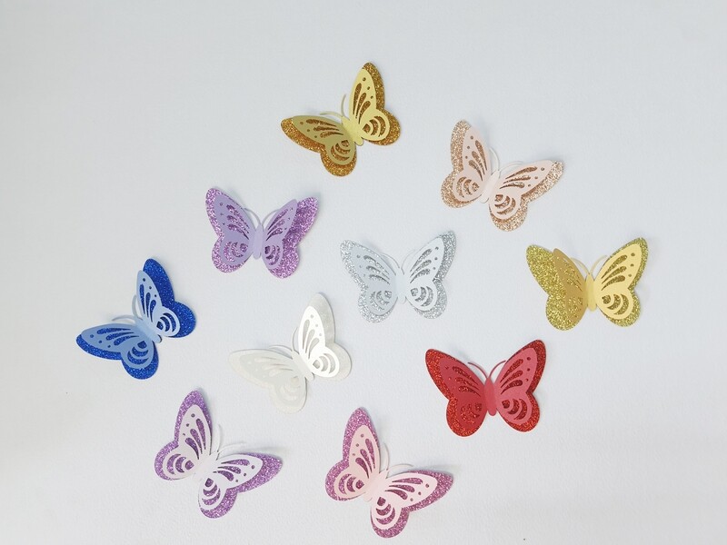 50 Figuras Decoración - Mariposa 05 -  7.5x6.5cm