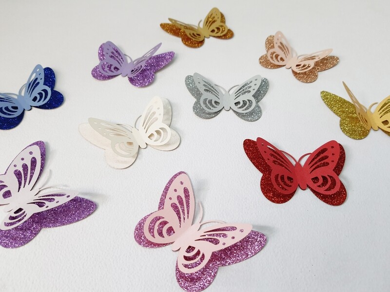 50 Figuras Decoración - Mariposa 05 - 7.5x6.5cm