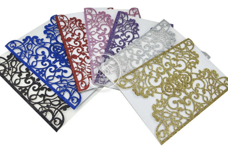 25 pzas Catálogos Sobres Láser Glitter