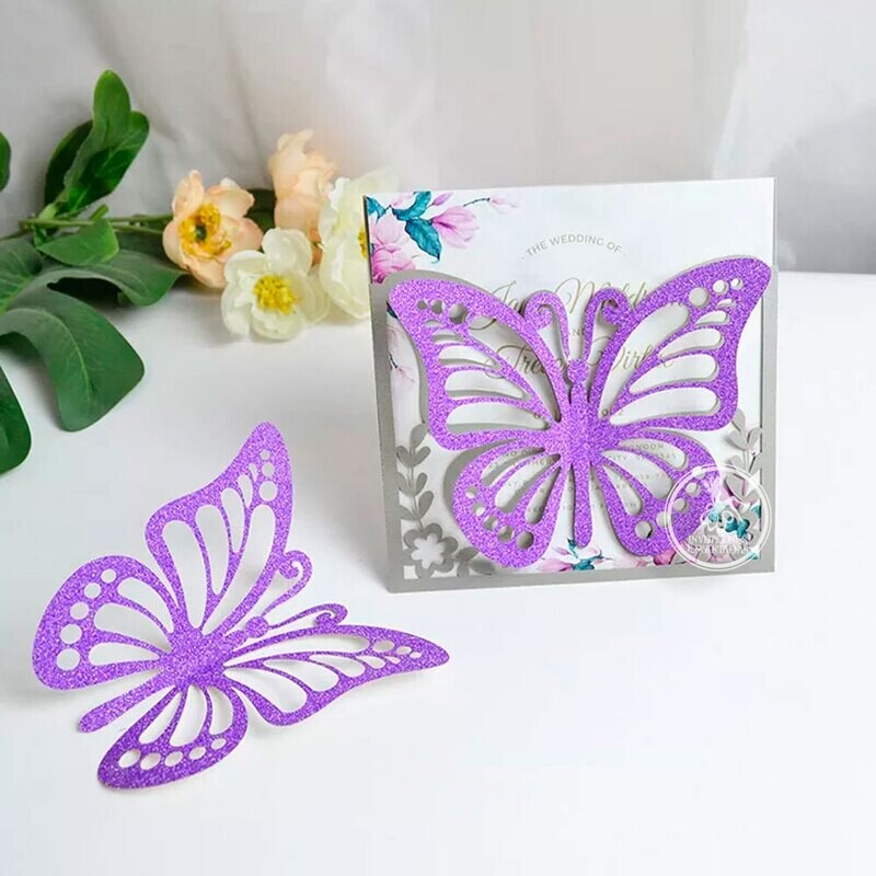 DIY Sobre Corte Laser  S 15-222 Mariposas