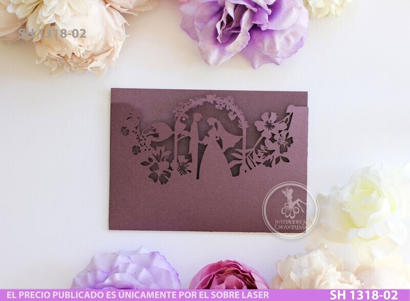 DIY Sobre Corte Laser  SH 1318-02 Novios Boda