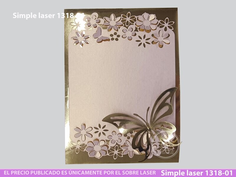 DIY Sobre Corte Laser Simple 1318-01 Mariposa