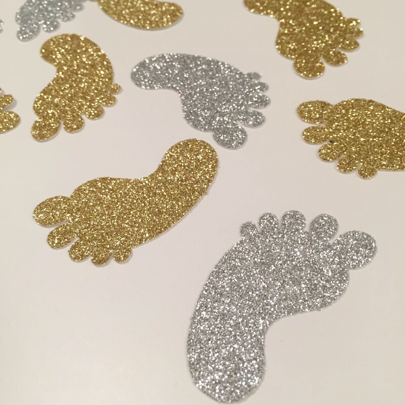 50 Figuras Decoración - Huellas Bebe 01 -  6x4cm