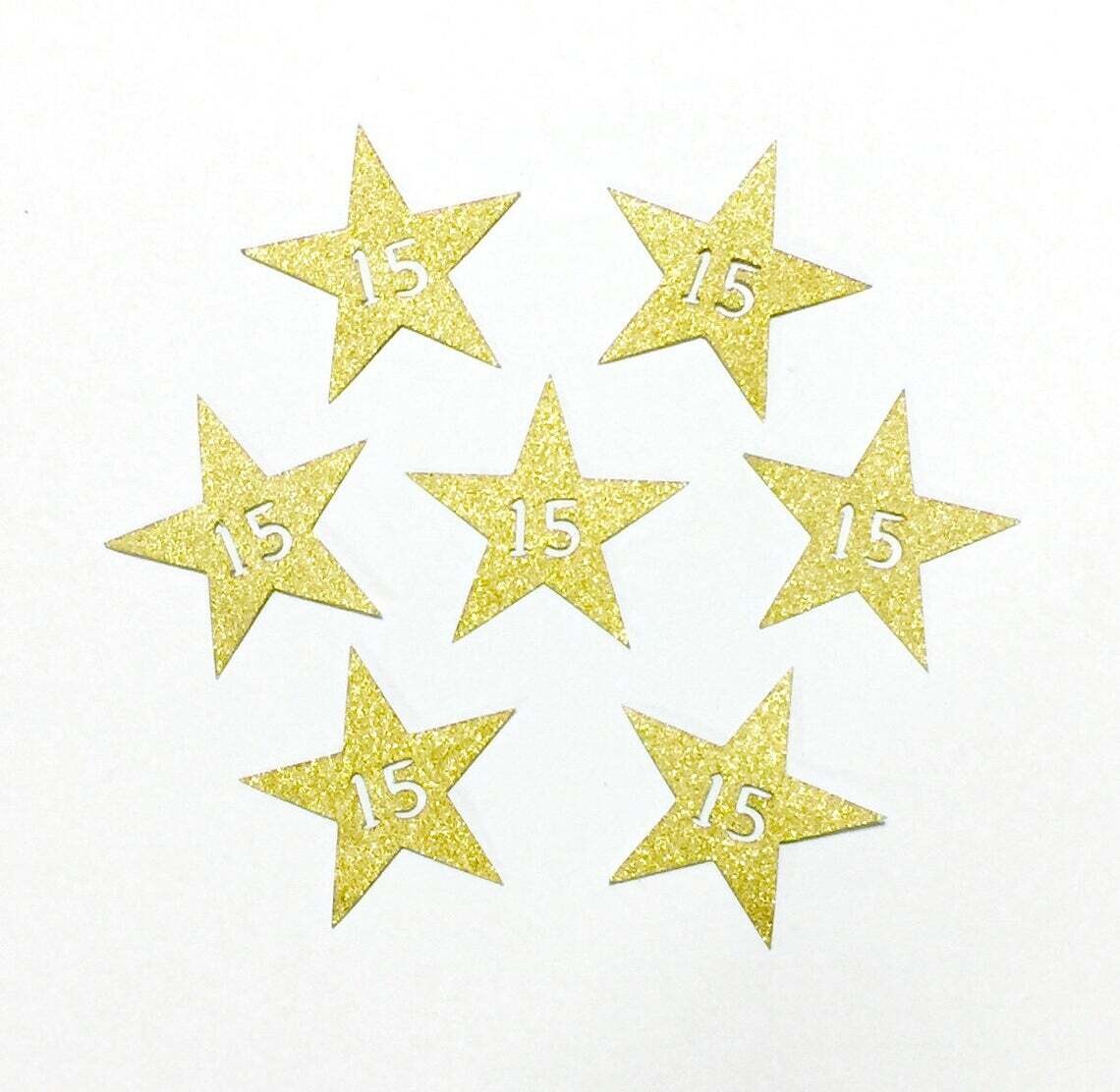 50 Estrellas decoración Invitaciones Glitter