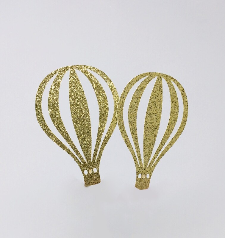 50 Figuras Decoración - Globo aerostatico 01 -  5x7cm