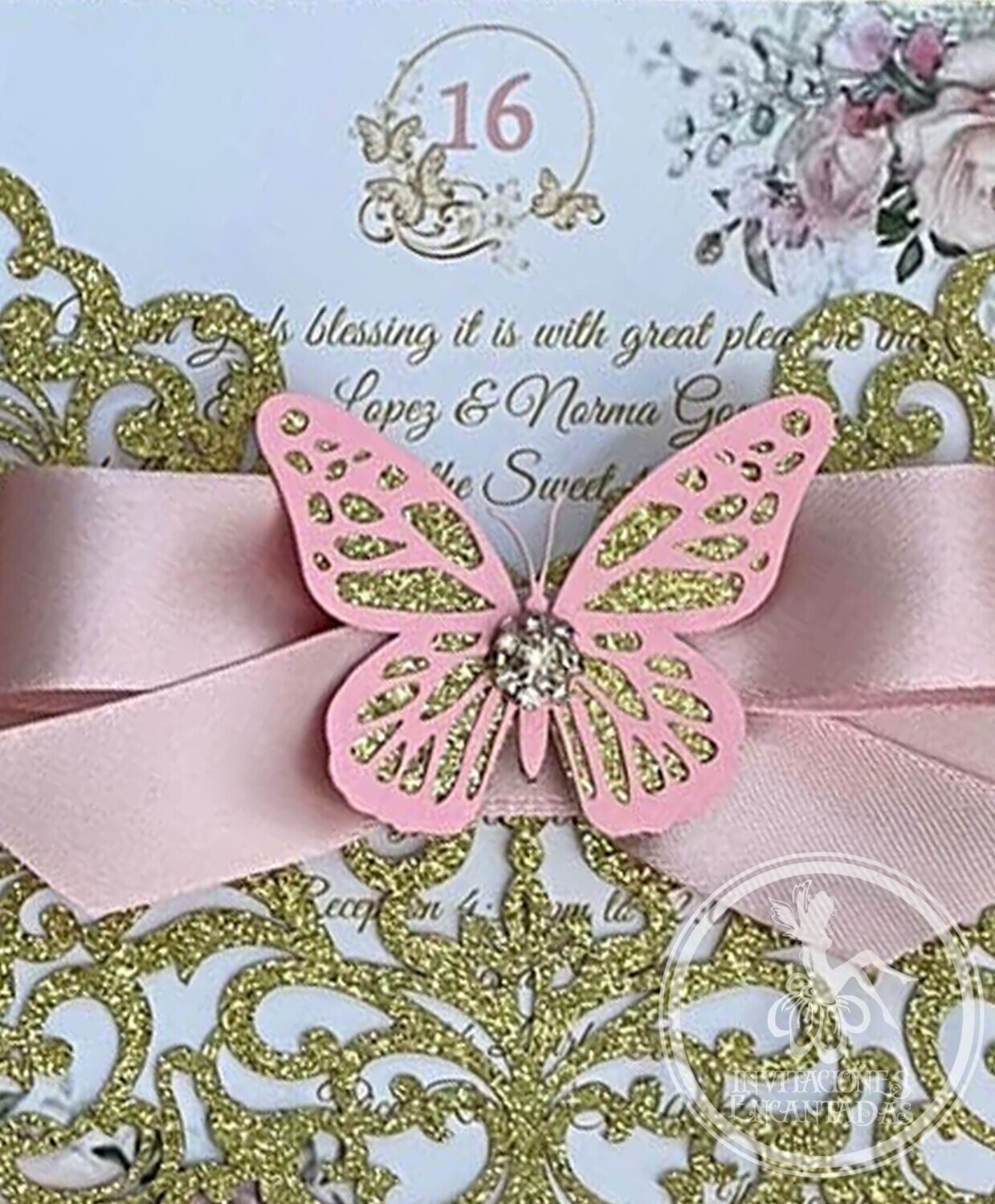 50 Mariposas 04 Decoración Invitaciones Glitter