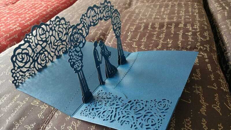 DIY Sobre Corte Laser Trifold V 1318-002 POP UP