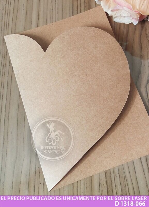 DIY Sobre Corte Laser  D 1318-066 Corazón