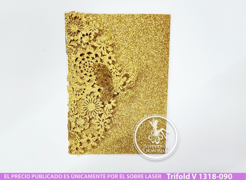 DIY Sobre Corte Laser Trifold V 1318-090 Mariposa
