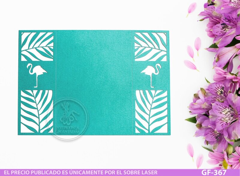 DIY Sobre Corte Laser GF-367 Playa Flamingos