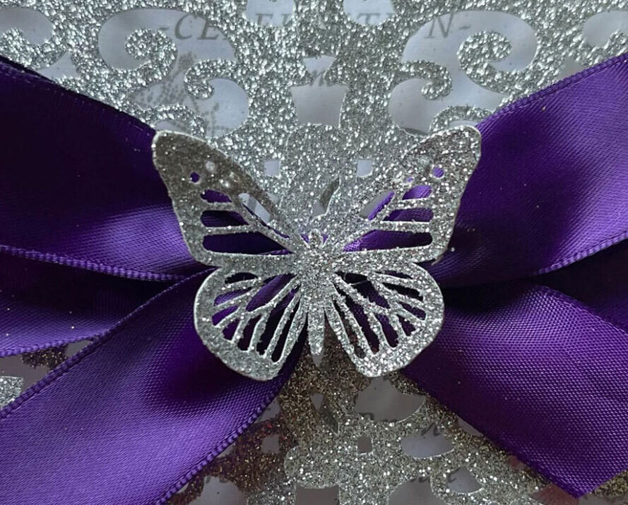 50 Mariposa 10 Decoración Invitaciones Glitter