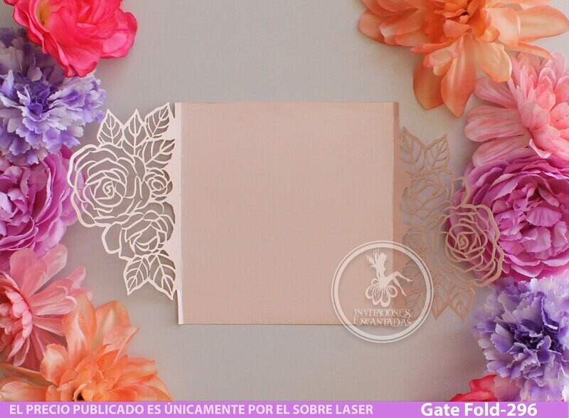 DIY Sobre Corte Laser GF-296 Rosas