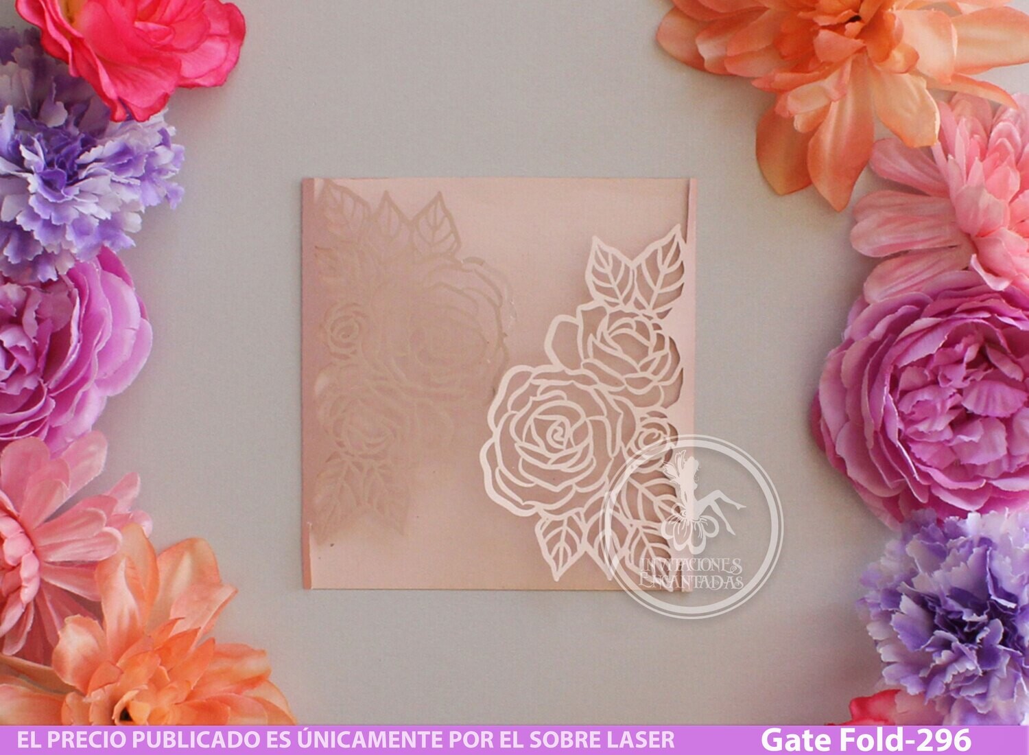 DIY Sobre Corte Laser GF-296 Rosas