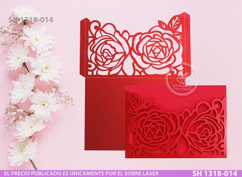 DIY Sobre Corte Laser  SH 1318-014 Rosas