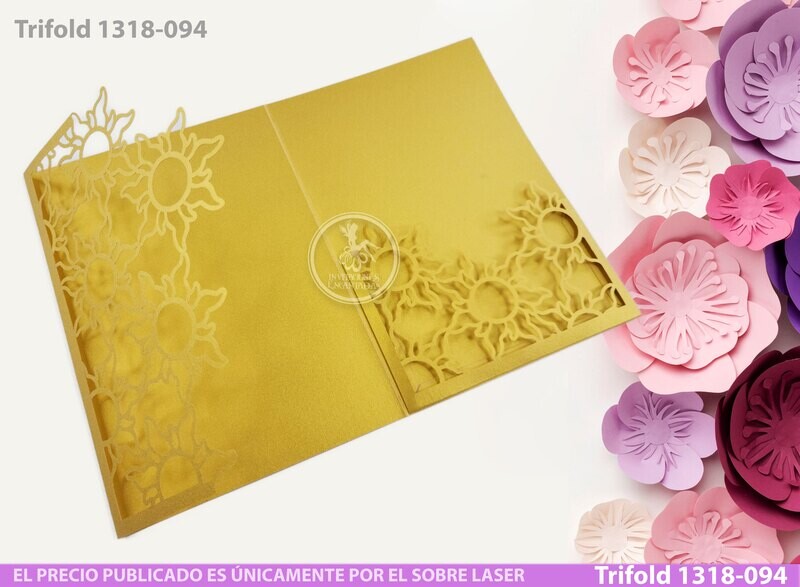 DIY Sobre Corte Laser Trifold V 1318-094 Rapunzel