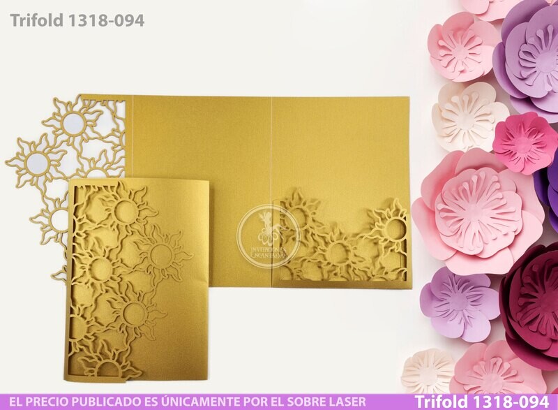 DIY Sobre Corte Laser Trifold V 1318-094 Rapunzel