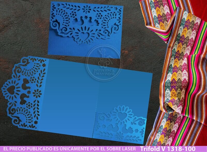 DIY Sobre Corte Laser Trifold V 1318-100 Mexicanas