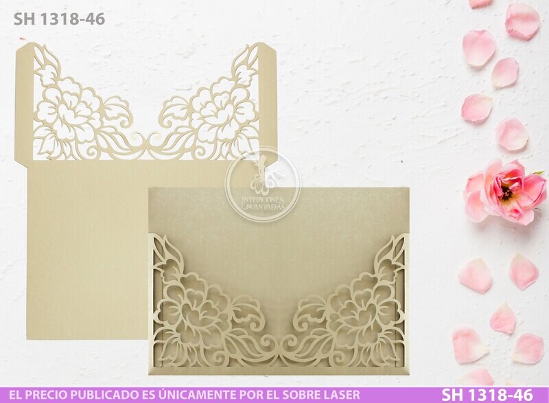 DIY Sobre Corte Laser  SH 1318-046  Peonias Flores
