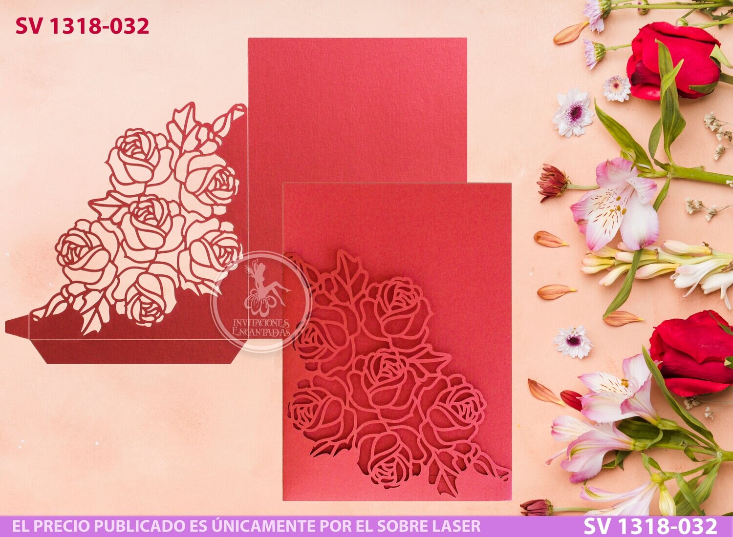 DIY Sobre Corte Laser SV 1318-32 Rosas