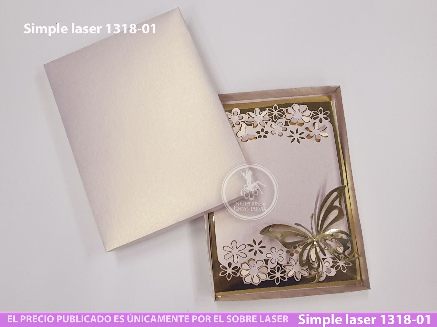 DIY Sobre Corte Laser Simple 1318-01 + Caja Mariposa
