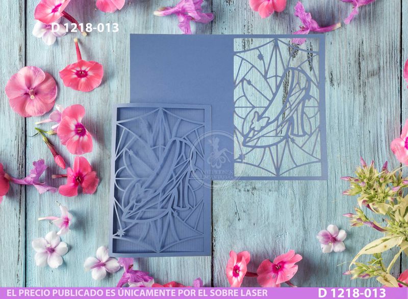 DIY Sobre Corte Laser  D 1218-013 Cenicienta Zapatilla