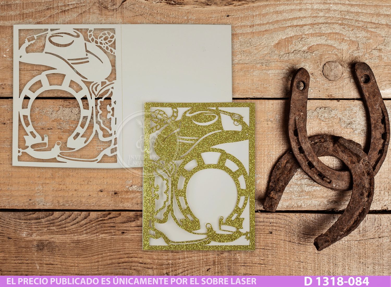 DIY Sobre Corte Laser DIY D 1318-088 Herradura Vaquera
