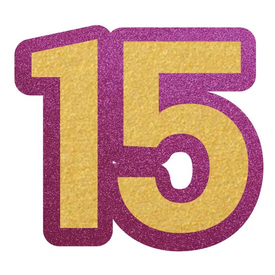 50 Figuras Decoración - Numero 15 - 6x5.5cm