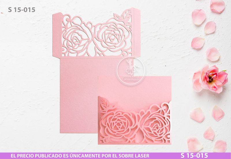 DIY Sobre Corte Laser  S 15-015 Rosas