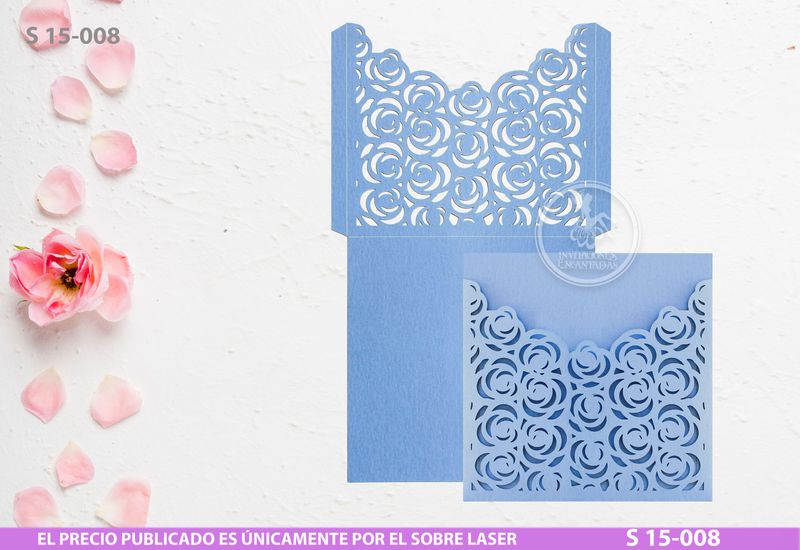 DIY Sobre Corte Laser  S 15-008 - Rosas