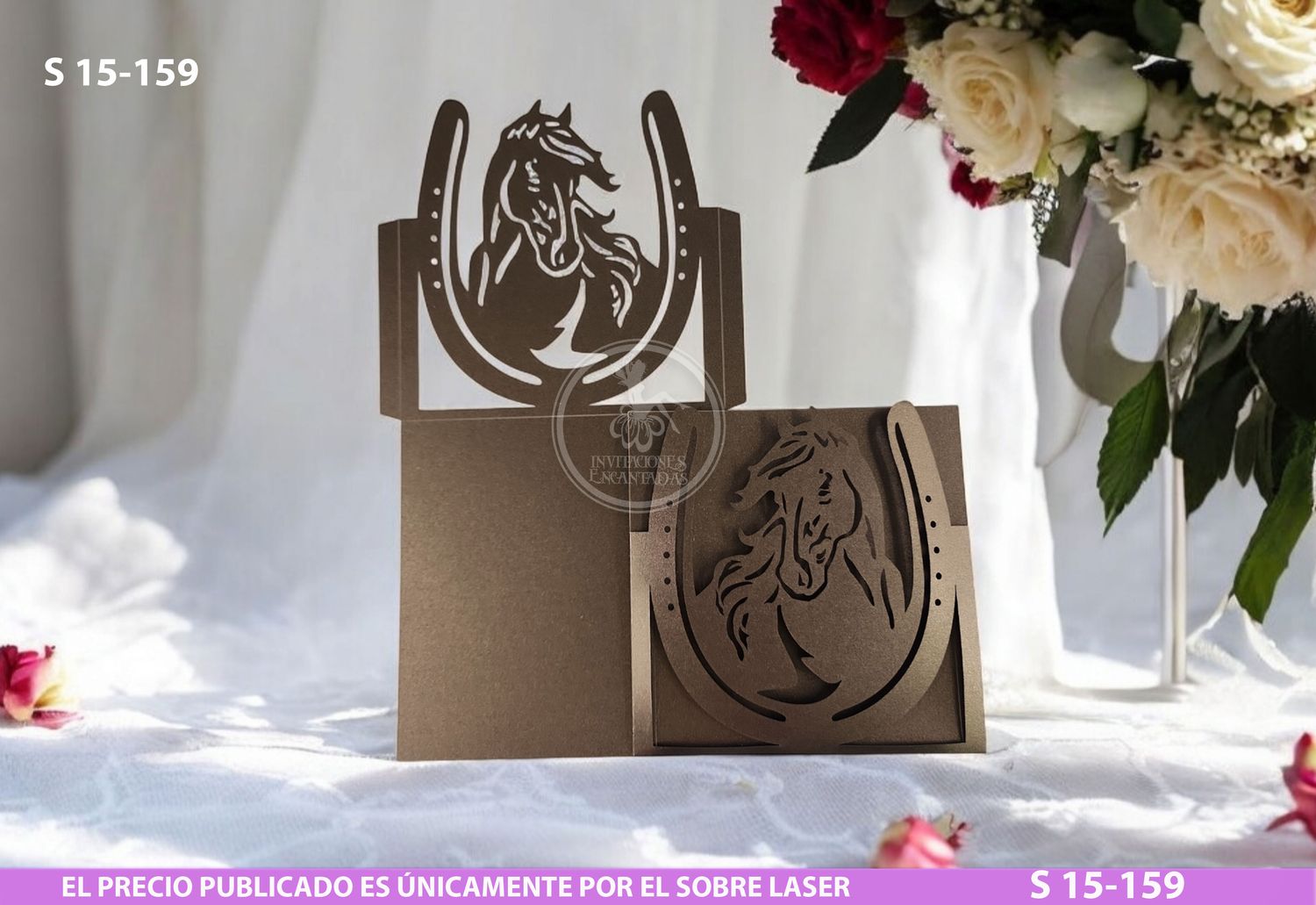 DIY Sobre Corte Laser  S 15-159 Caballos Charros Herradura